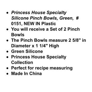 Princess House Kitchen - 💙2/$15 Princess House Sili Pinch/Salt Bowls 2 NIP Princess House Kitchen - 💙2/$15 Princess House Sili Pinch/Salt Bowls 2 NIP